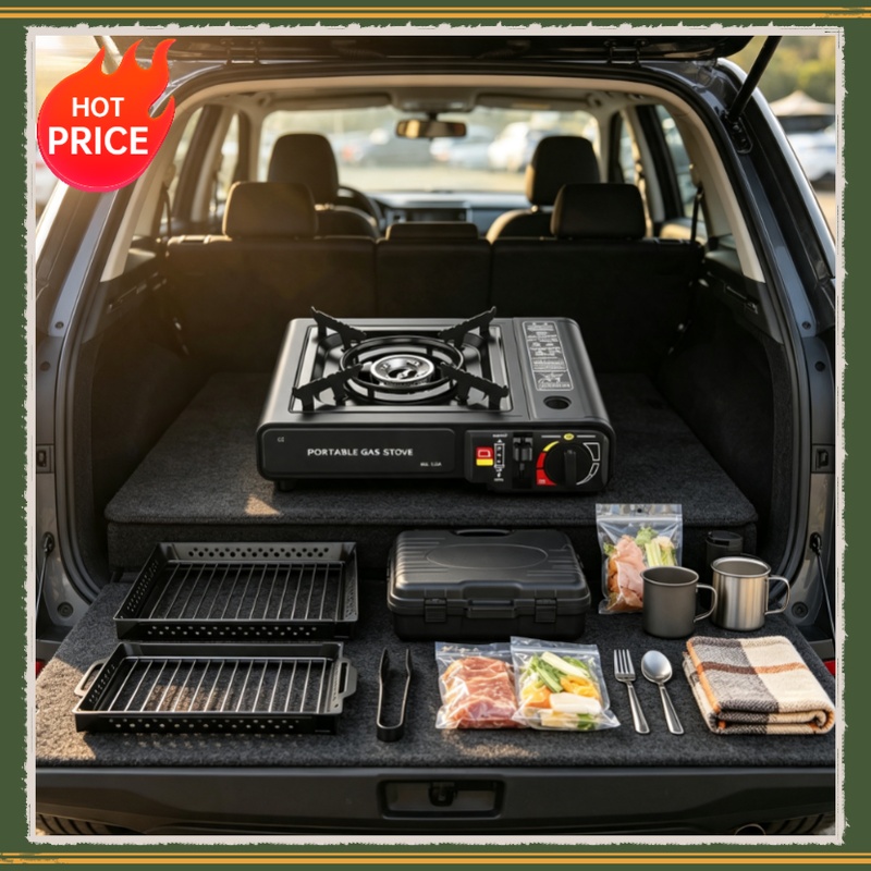 Home Cooking Channel - Fornello a Cassetta Portatile Antivento, Leggero,