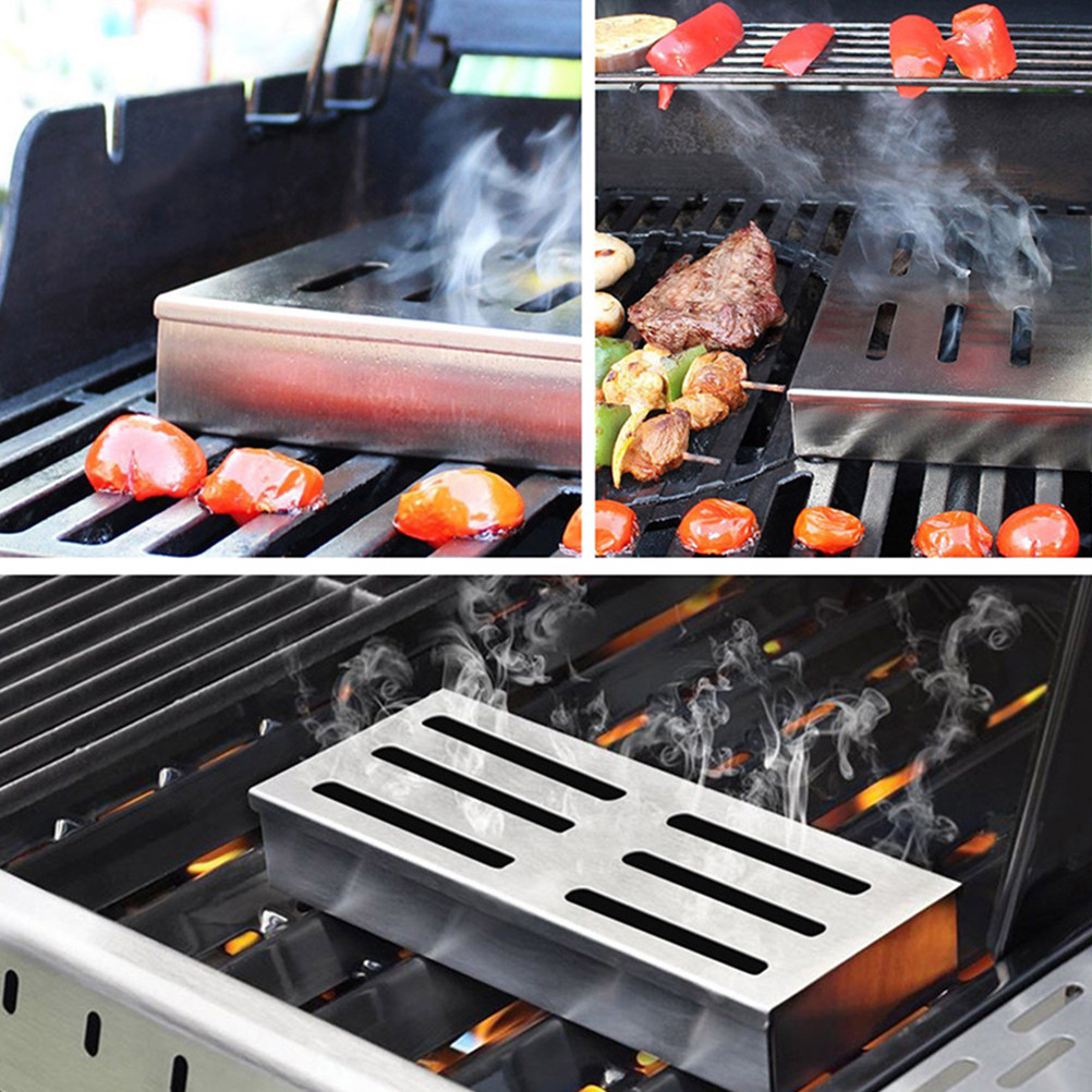 Smoker Box Wood Chip - Scatola affumicatrice per barbecue in acciaio