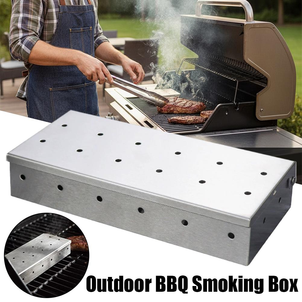 Smoker Box Wood Chip - Scatola Affumicatrice BBQ in Acciaio Inossidabile,