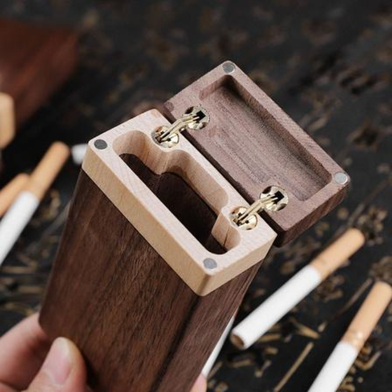 Smoker Box Wood Chip - Portasigarette in Legno di Noce Nero